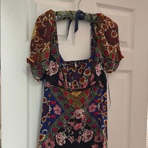 Free People Floral Smocked Midi Dress